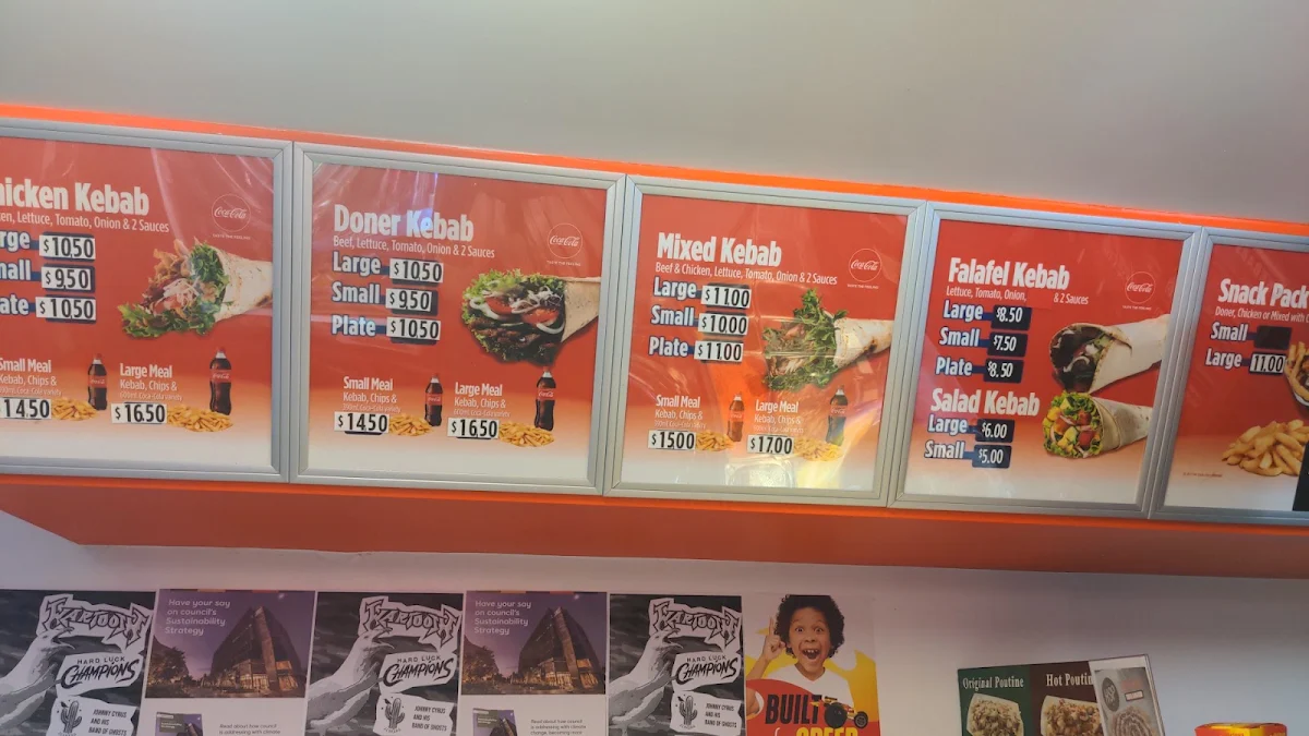 Menu, Ben's Kebabs