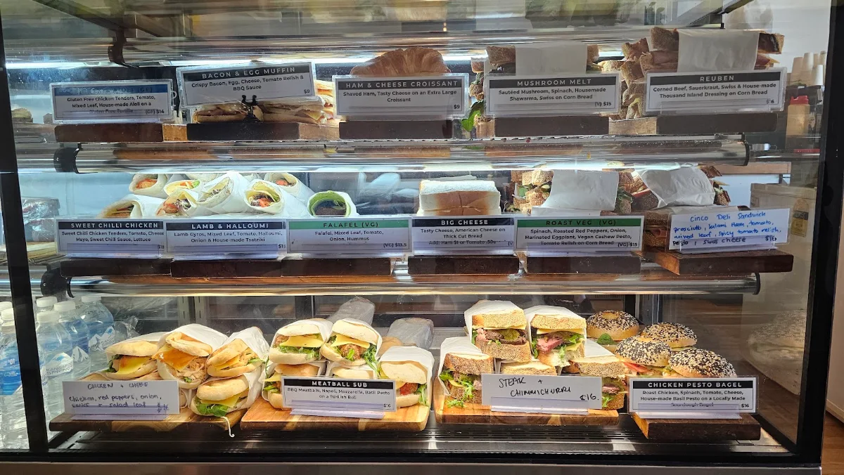 Menu, CINCO. Cafe & Juice bar