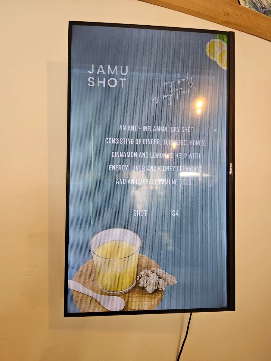 Menu, CINCO. Cafe & Juice bar