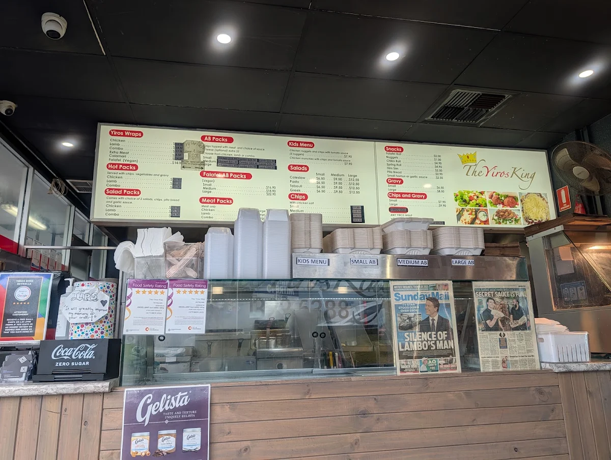 Menu, The Yiros King