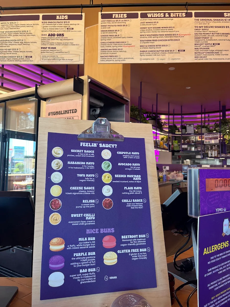 Menu, YOMG Doncaster