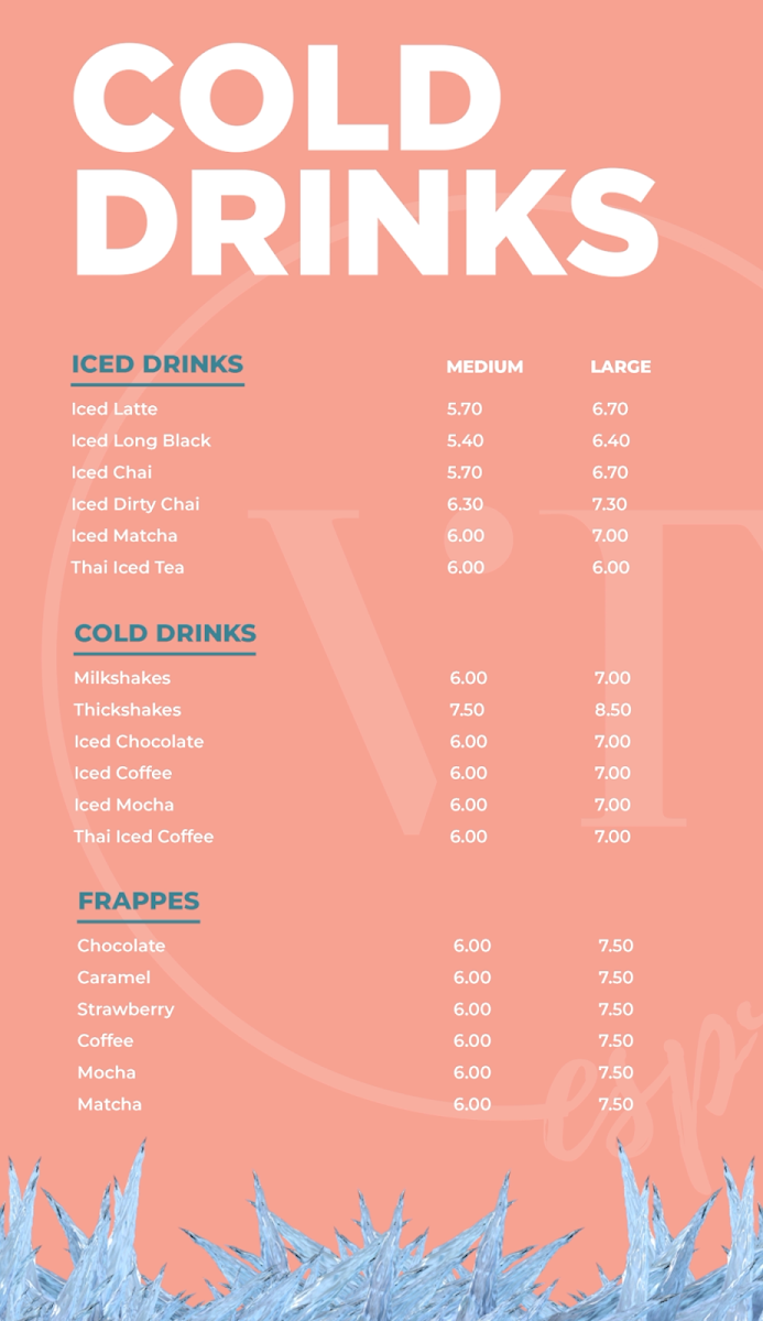 Menu, VT Espresso