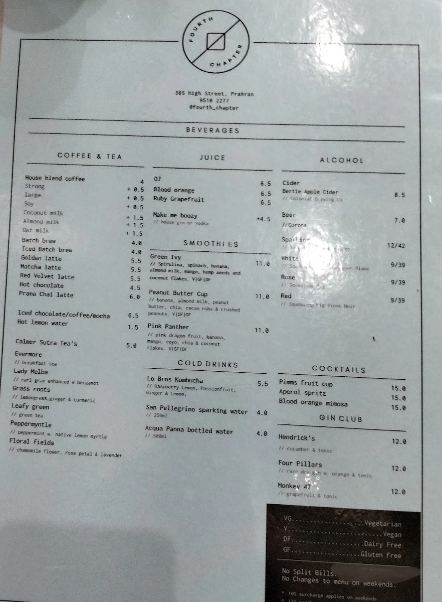 Menu, Fourth Chapter