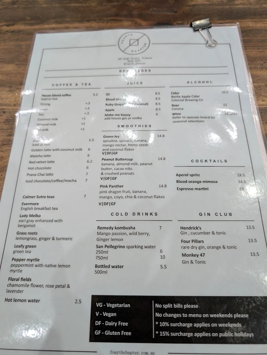Menu, Fourth Chapter