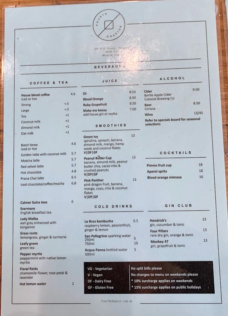 Menu, Fourth Chapter