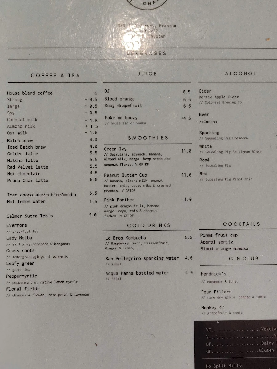 Menu, Fourth Chapter