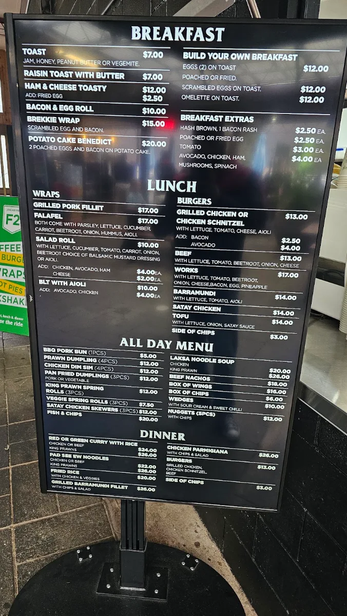 Menu, Jindabyne F2