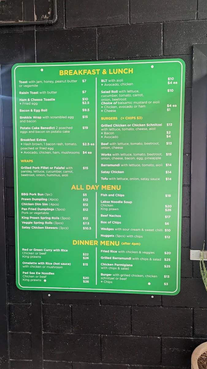 Menu, Jindabyne F2