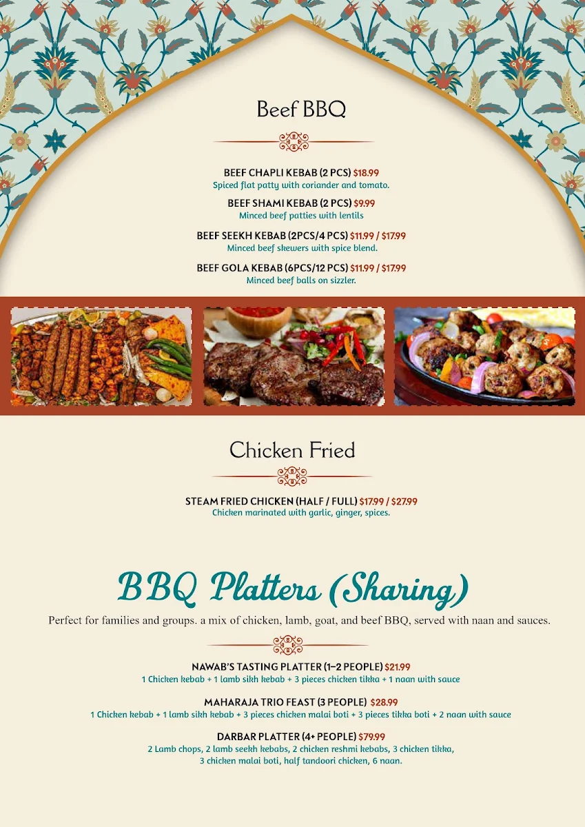 Menu, Diwan E Khas
