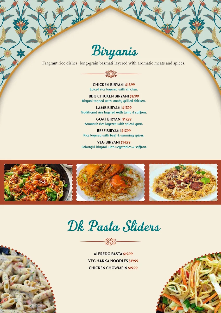 Menu, Diwan E Khas