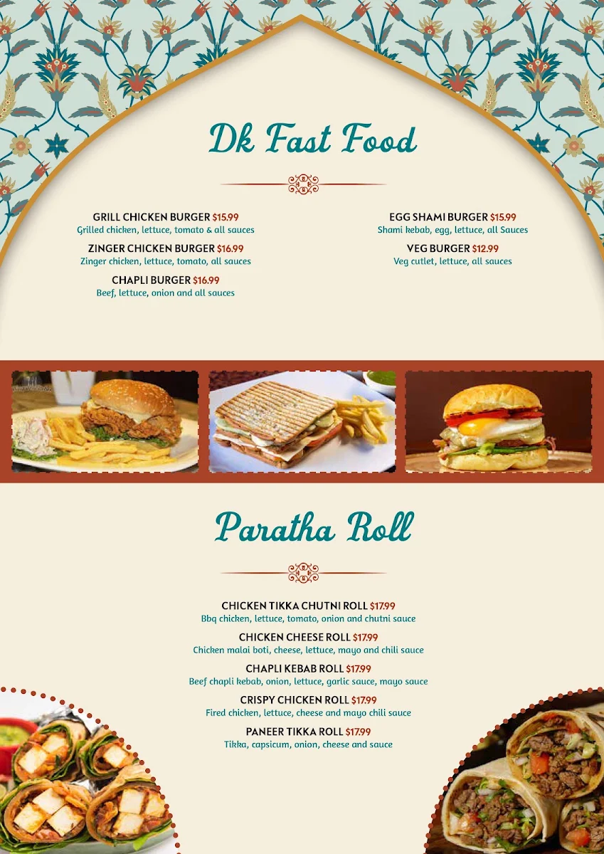 Menu, Diwan E Khas