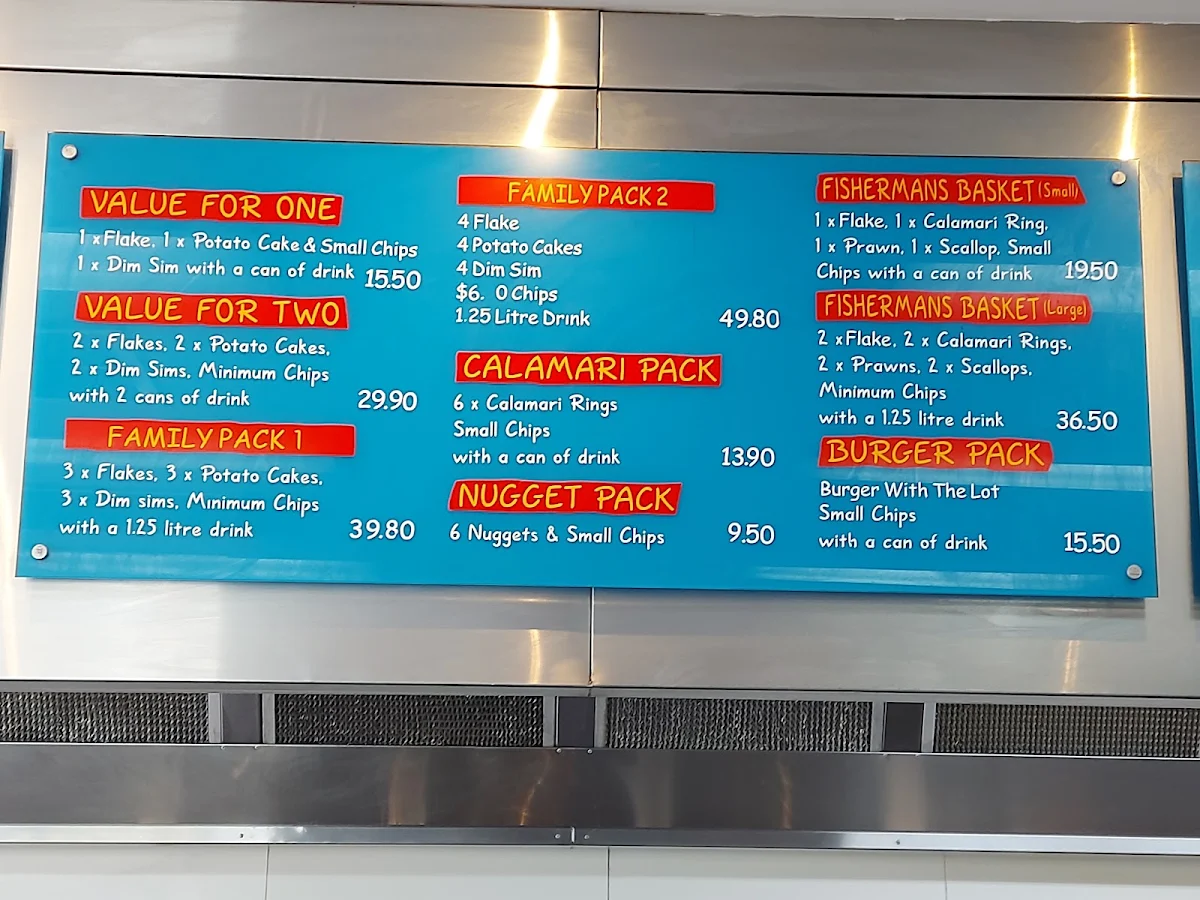 Menu, Pier 31 Fish & Chippery