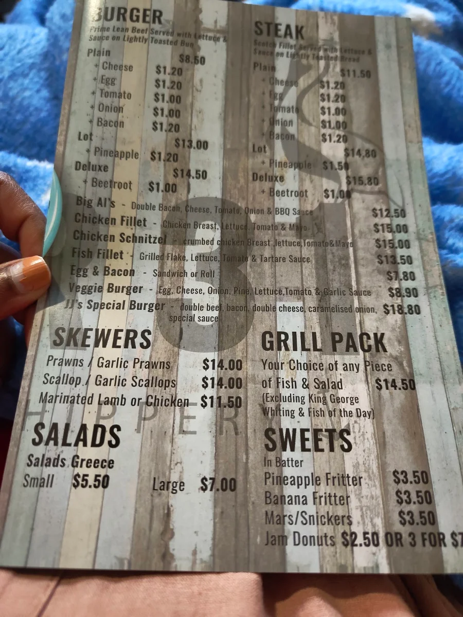 Menu, Pier 31 Fish & Chippery
