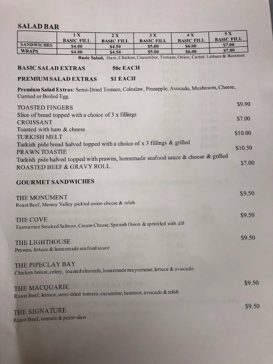 Menu, The Signature Cafe