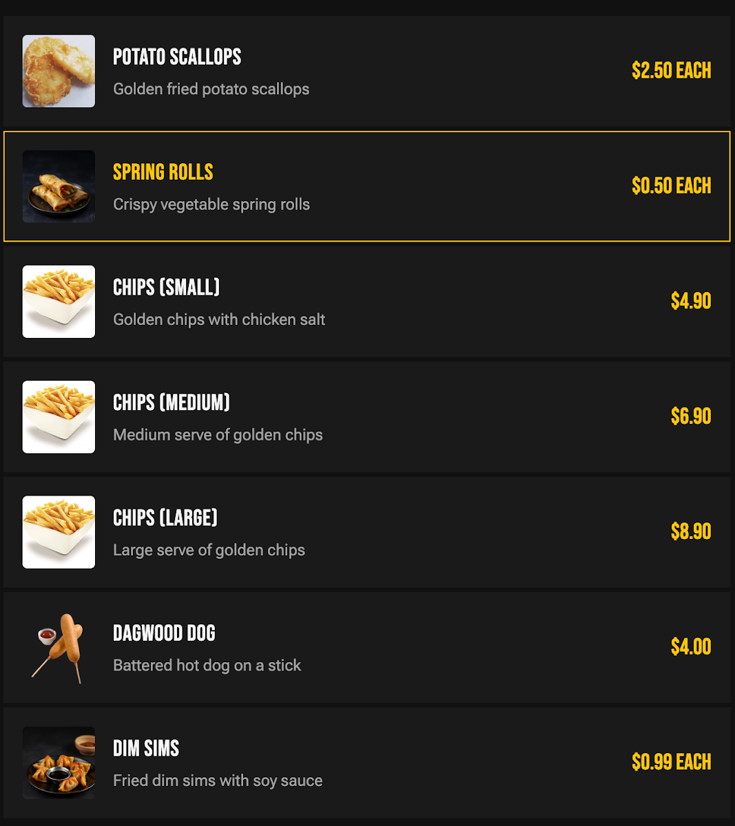 Menu, Grill Palace
