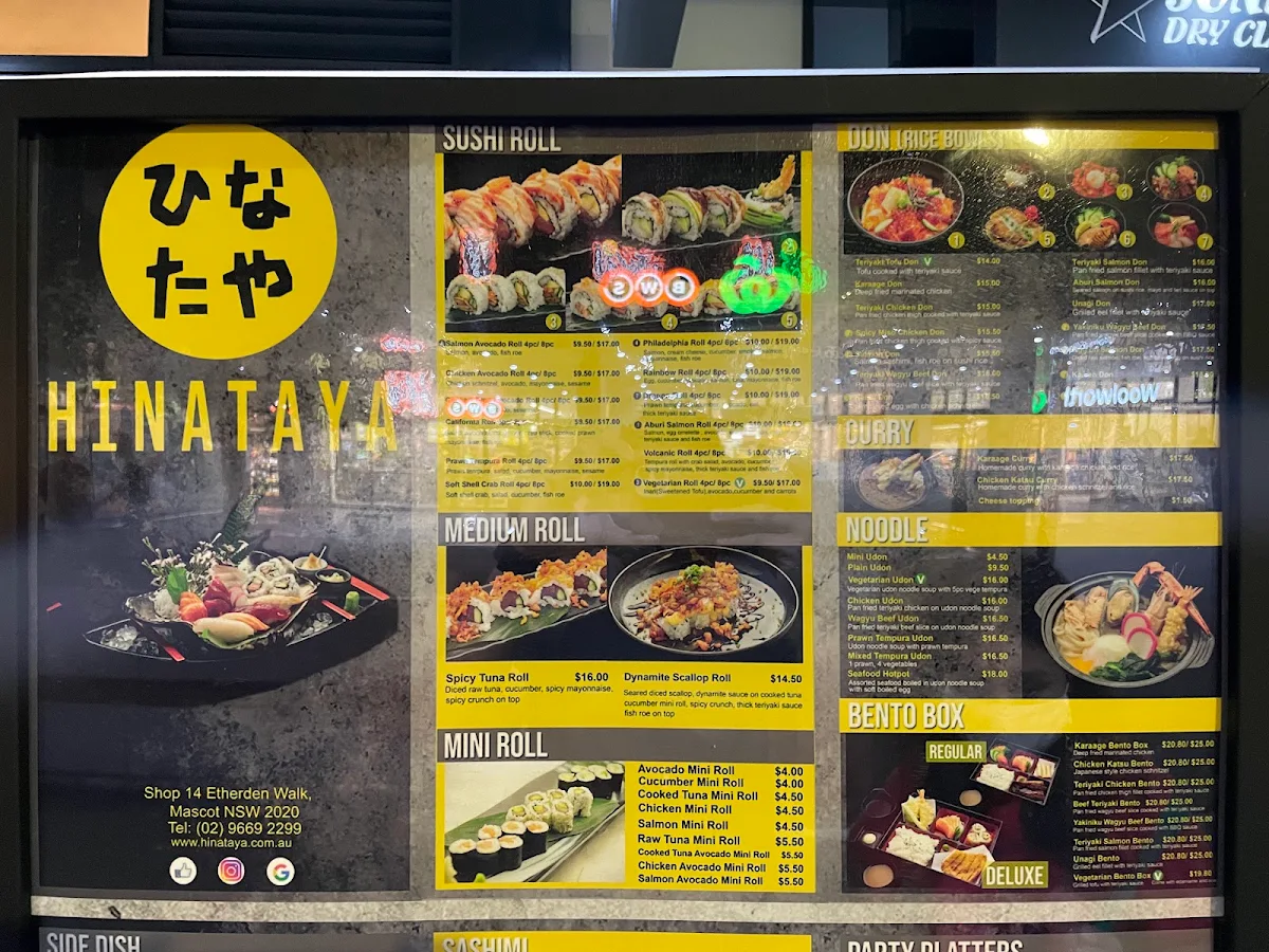 Menu, Hinataya