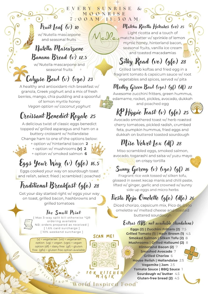 Menu, Medley | Kangaroo Point