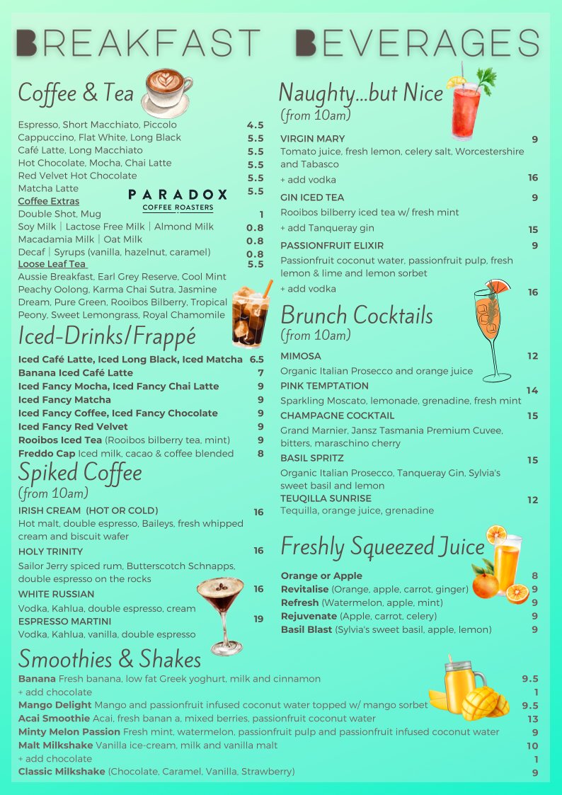 Menu, Medley | Kangaroo Point