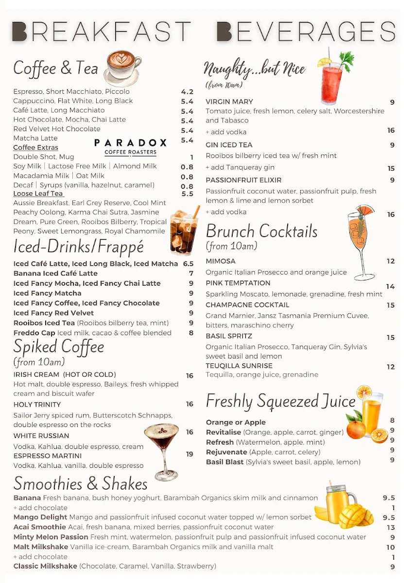 Menu, Medley | Kangaroo Point