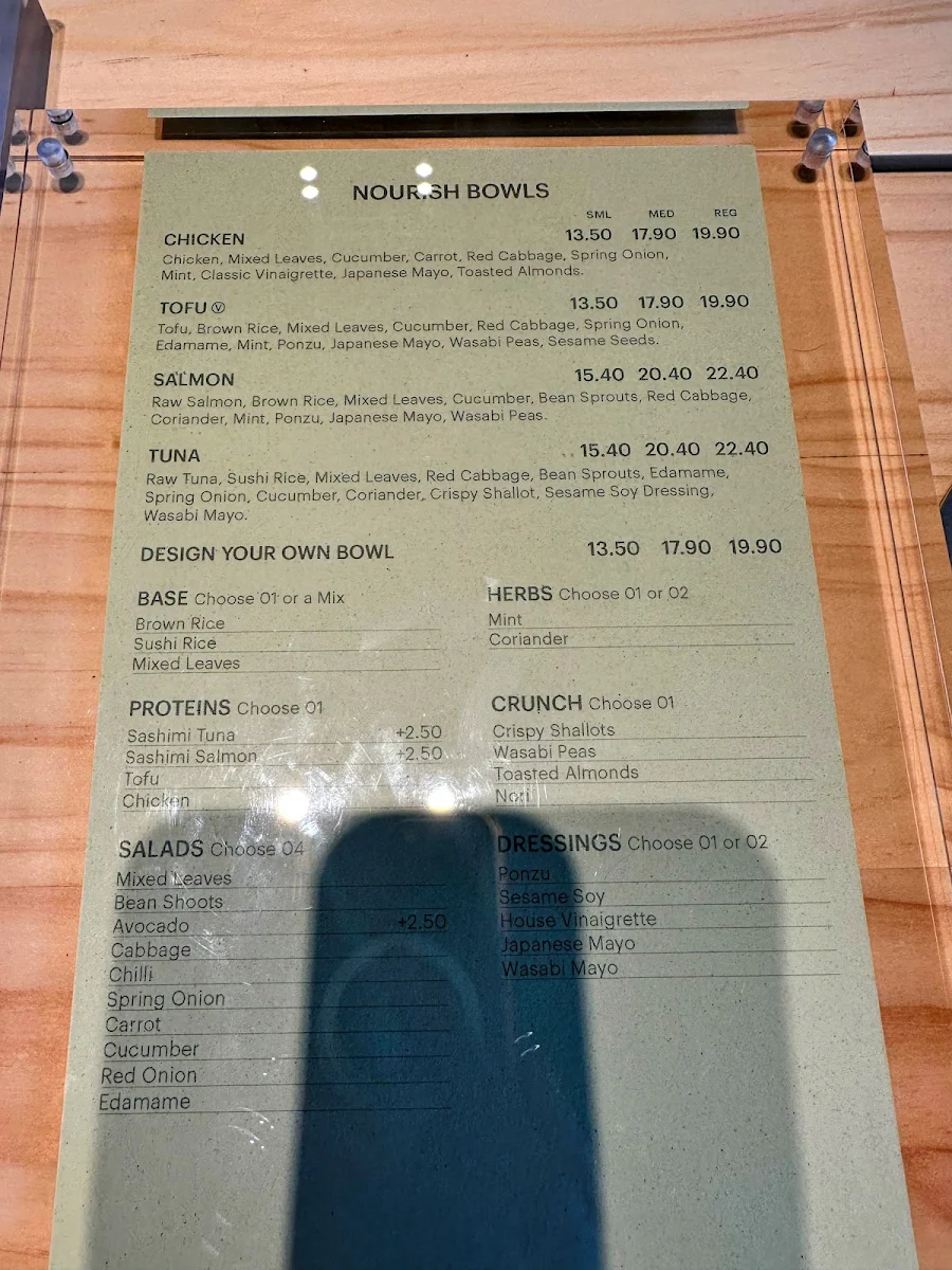 Menu, Green Cup South Yarra
