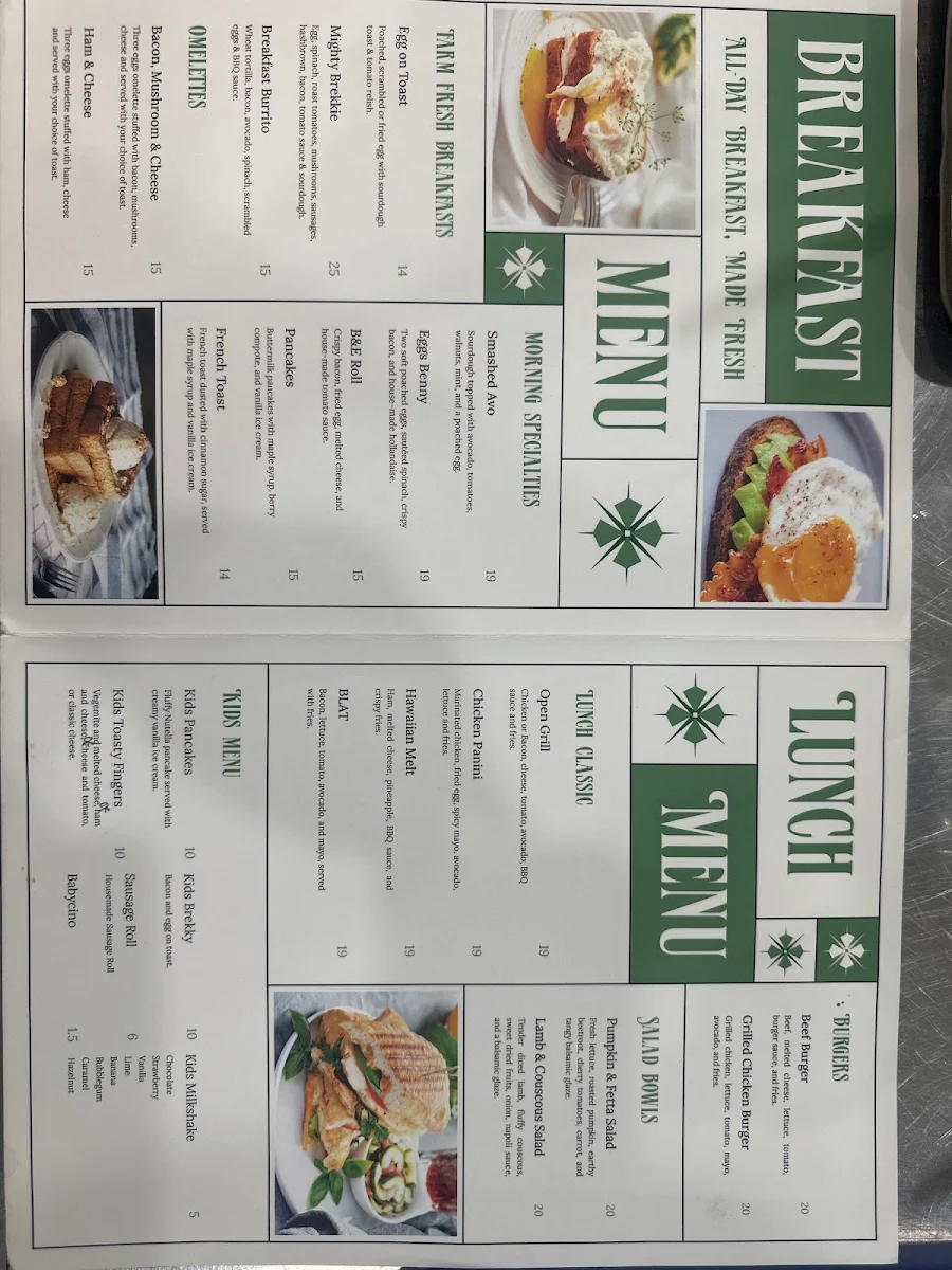 Menu, The Greenhouse Cafe Tuggerah