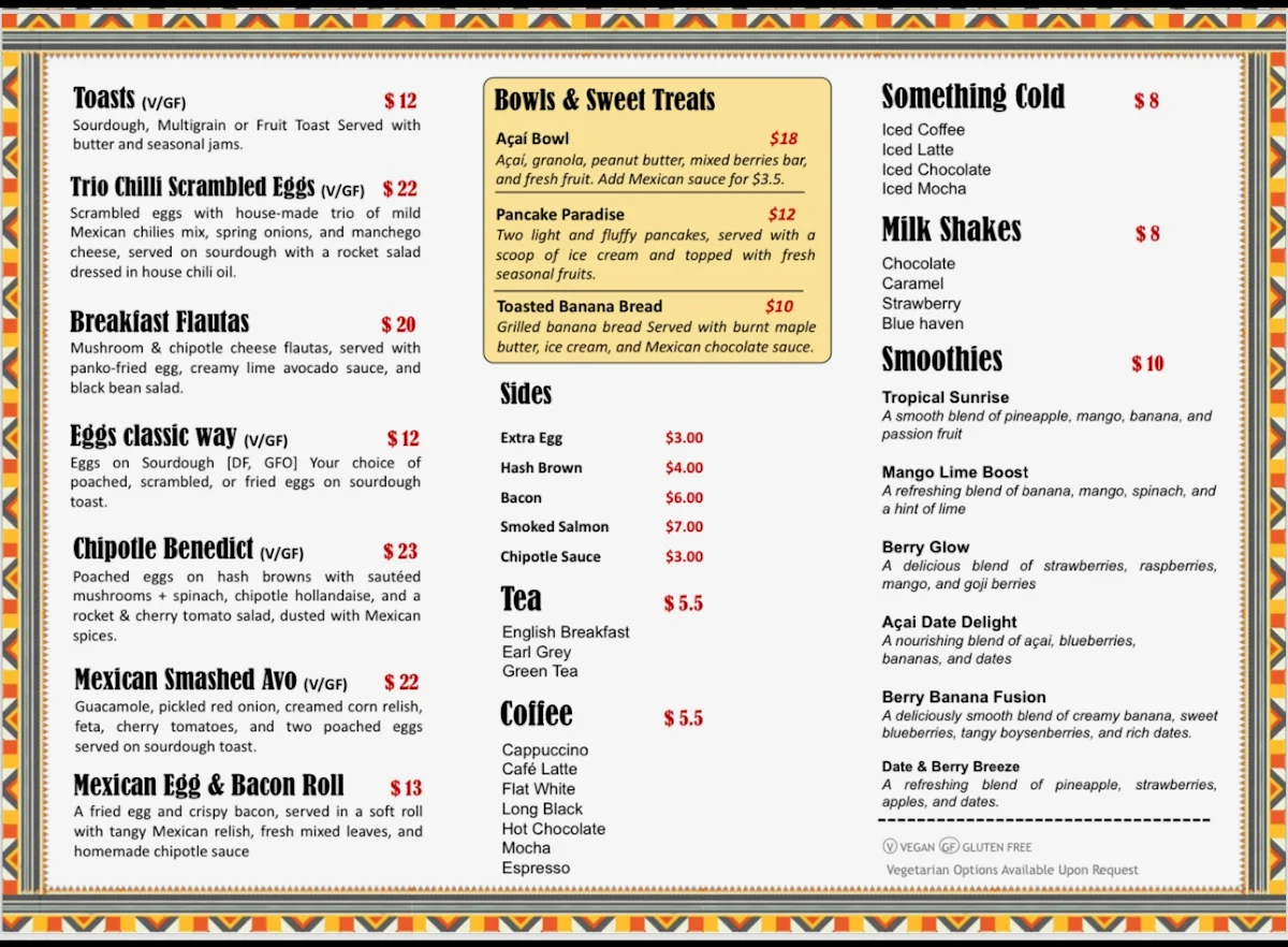 Menu, Chipotle Mexican Restaurant - Rye
