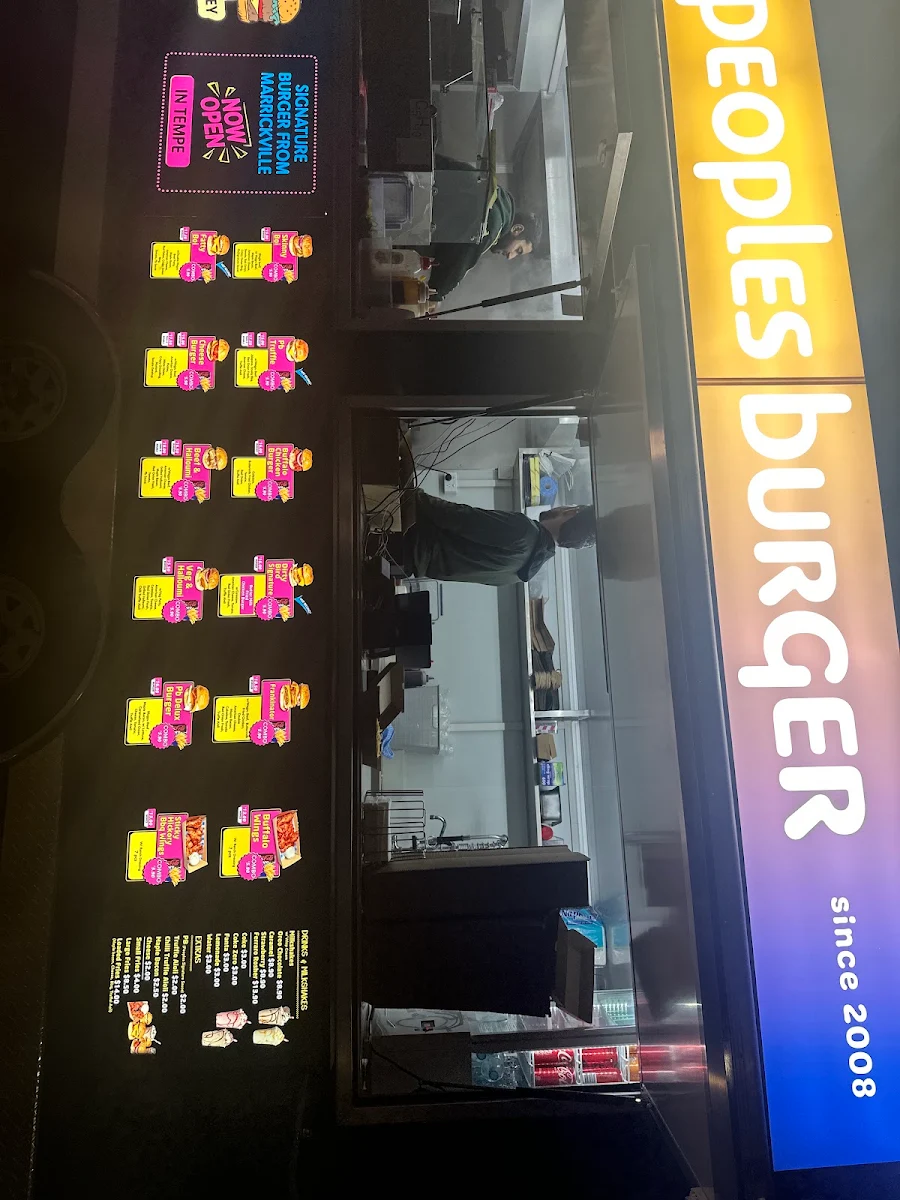 Menu, People's Burger Tempe