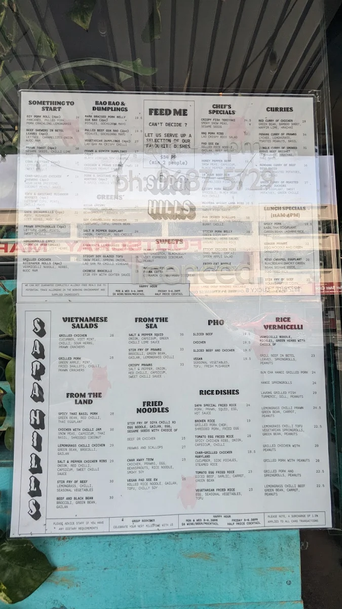 Menu, Sapa Hills