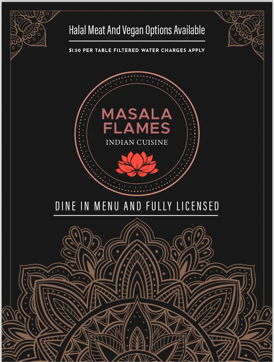 Menu, Masala Flames Indian Cuisine