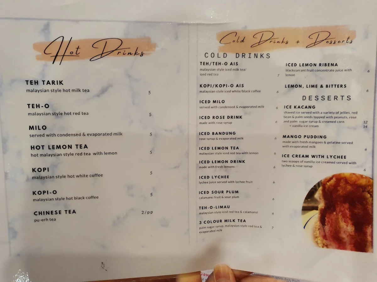 Menu, Malaymas