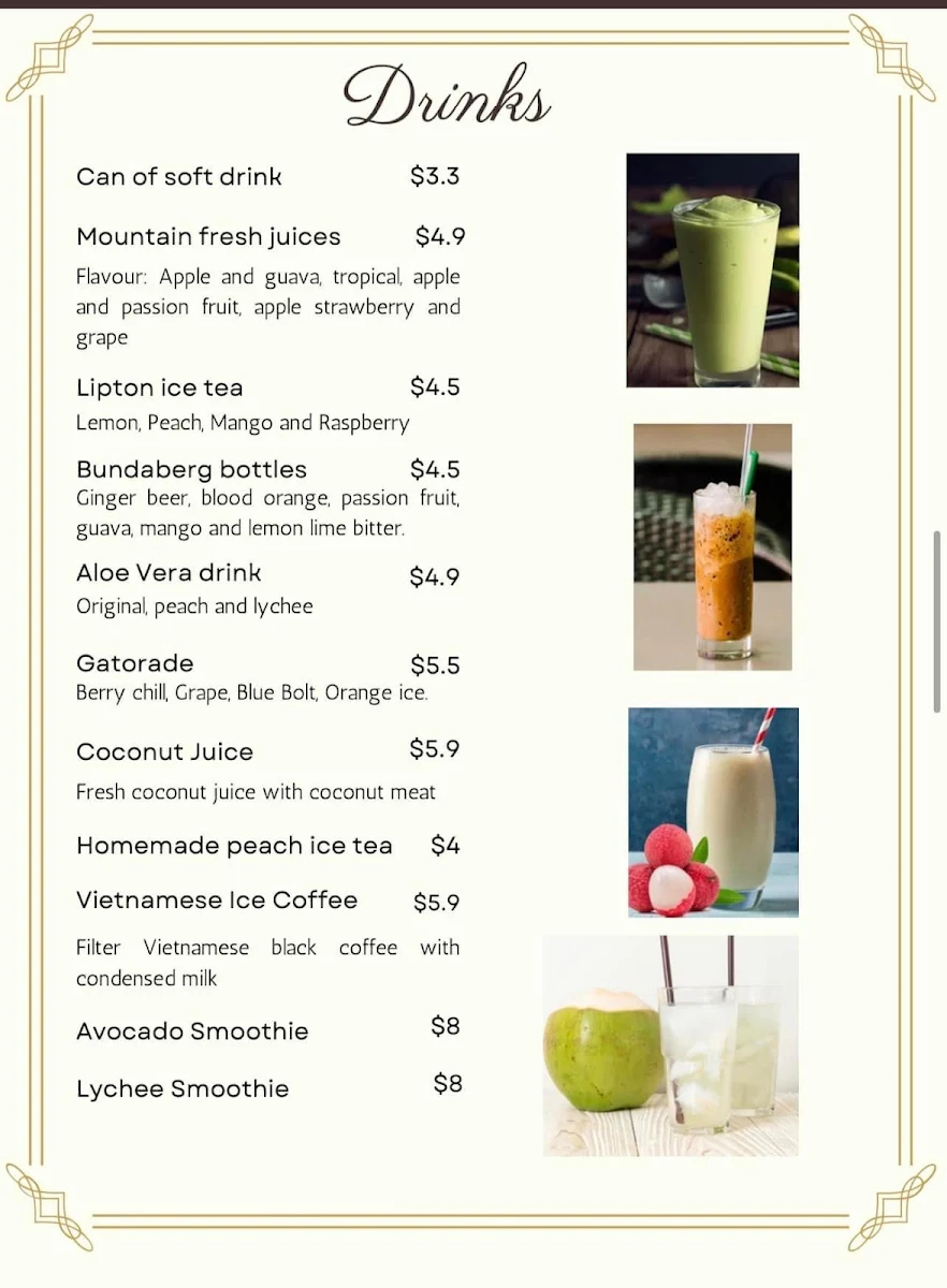 Menu, Bun Vermicelli