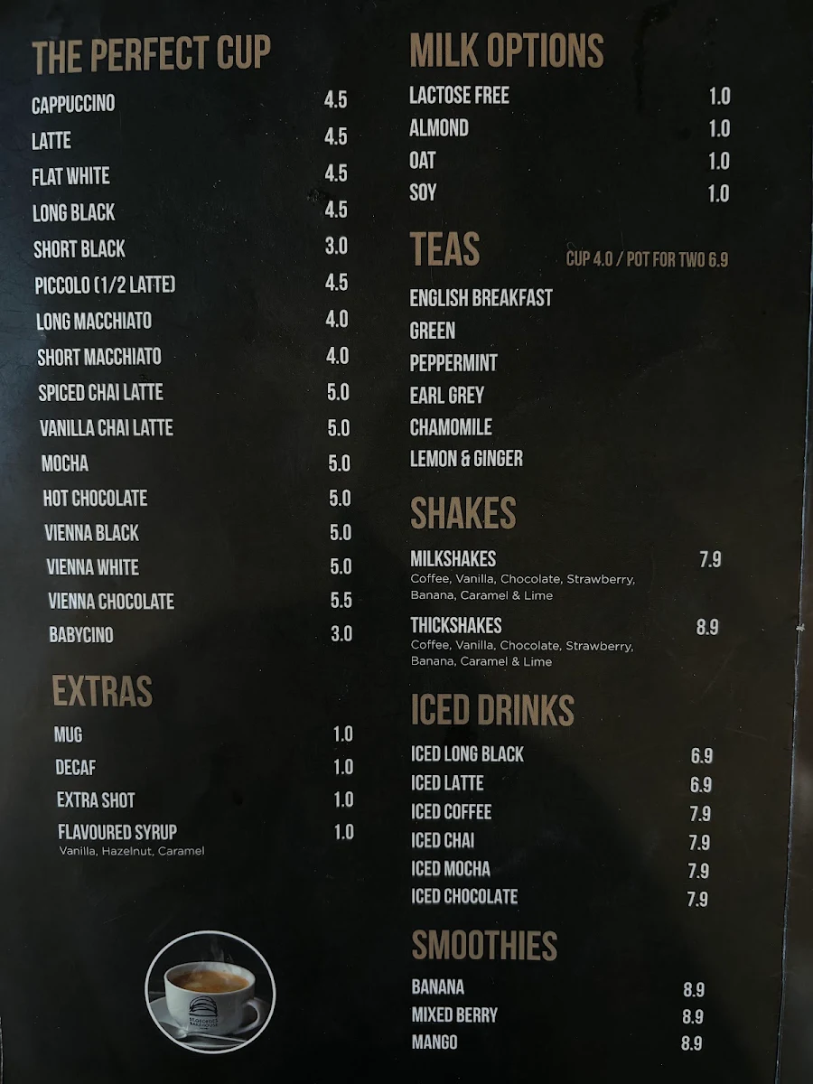 Menu, St. Georges Bakehouse Playford