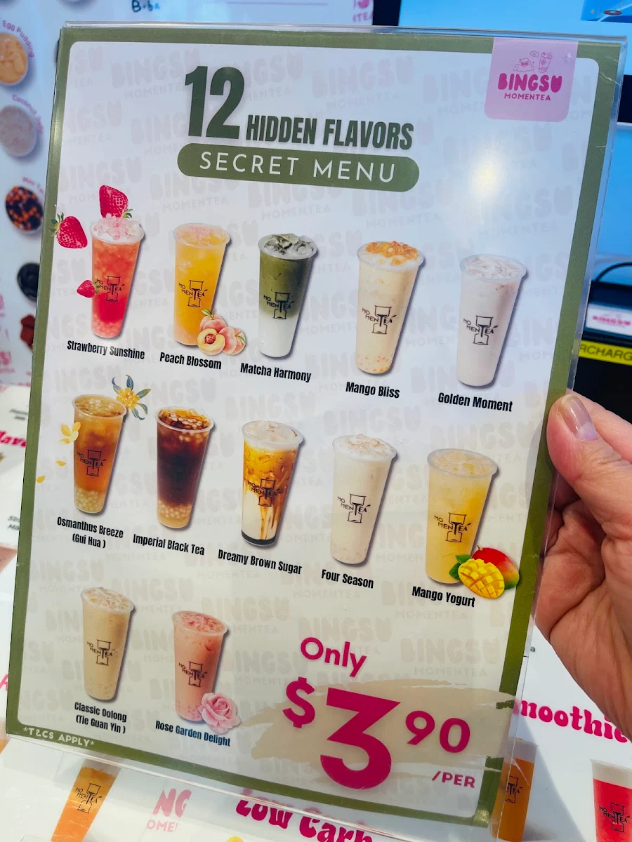 Menu, Momentea Bingsu Castle plaza