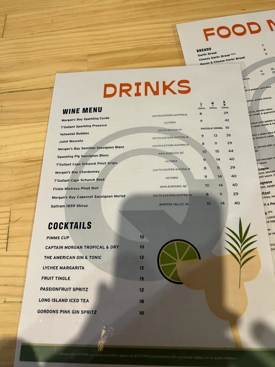 Menu, The Queenslander