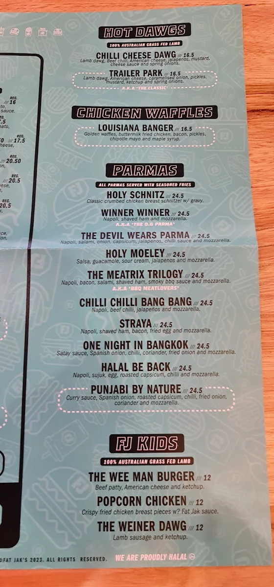 Menu, FAT JAK'S / GET CLUCK'D CAROLINE SPRINGS