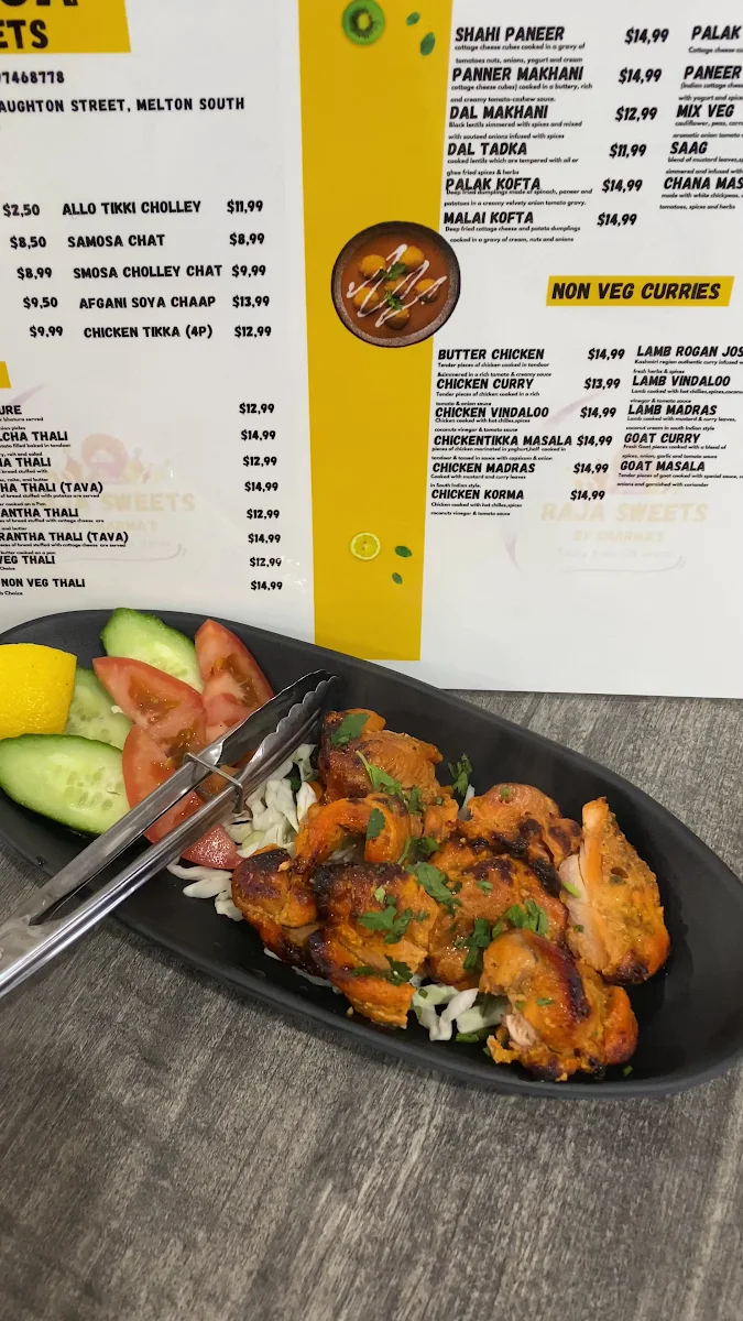 Menu, RAJA SWEETS BY SHARMA