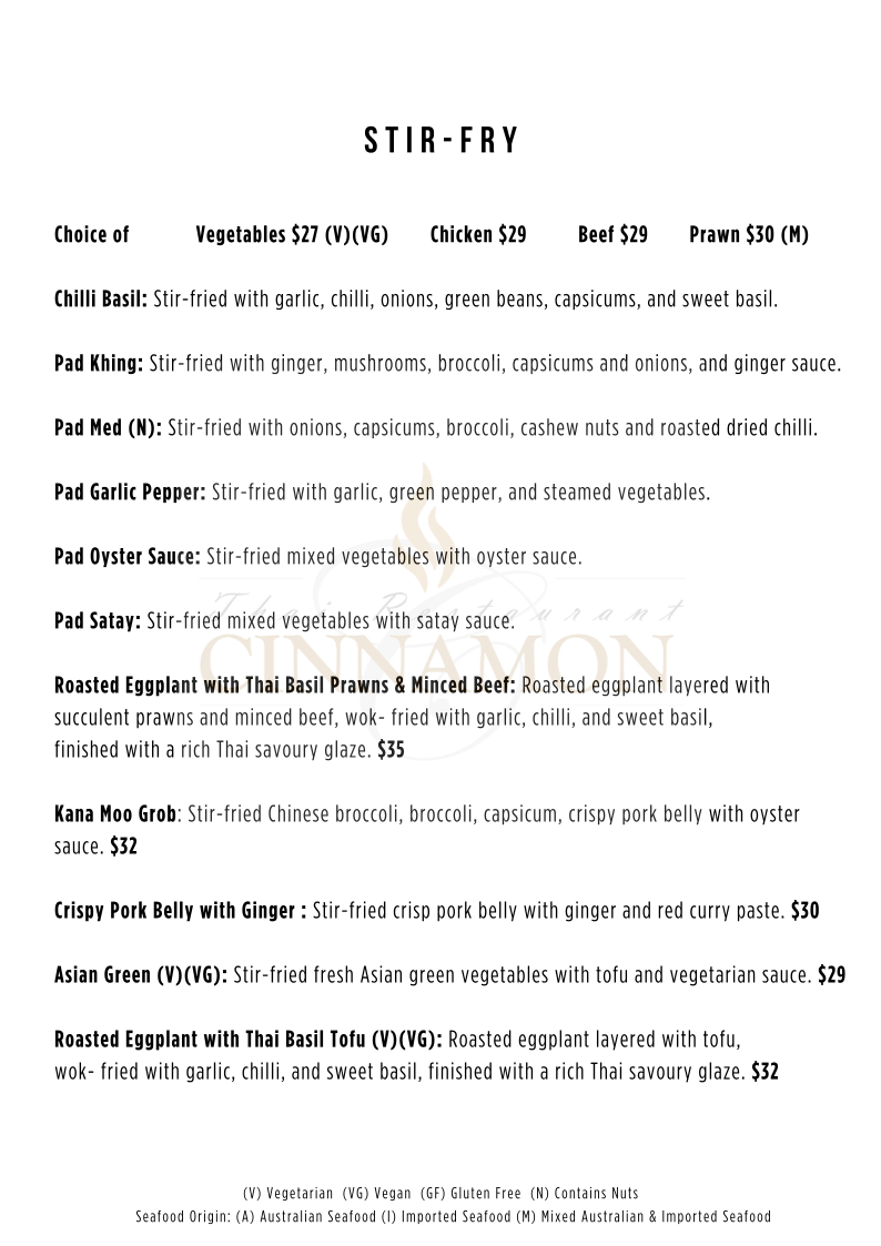 Menu, Cinnamon
