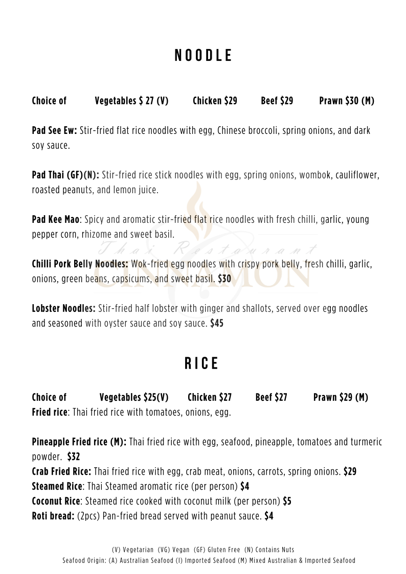 Menu, Cinnamon