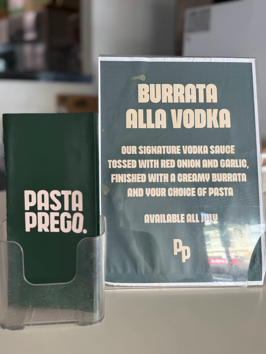Menu, Pasta Prego