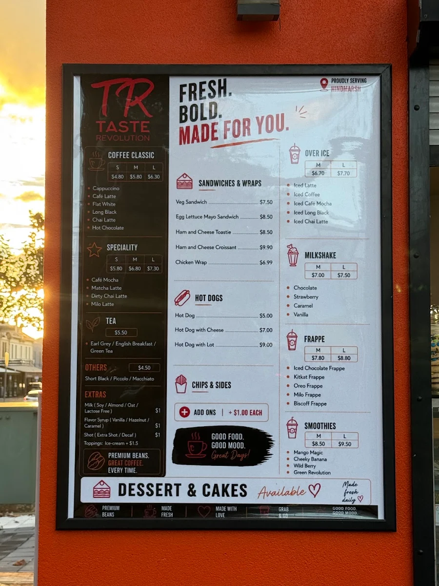 Menu, Taste Revolution