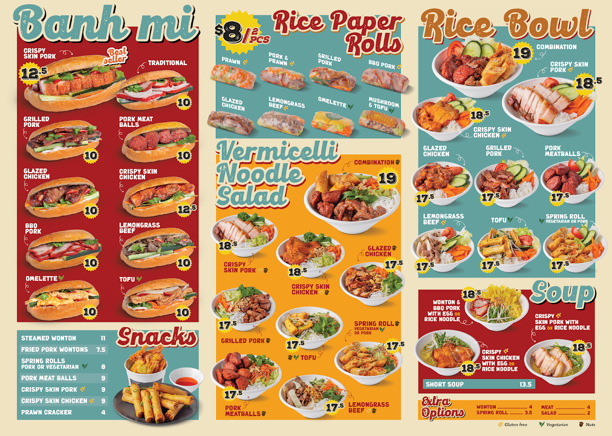 Menu, Banh Mi So Good