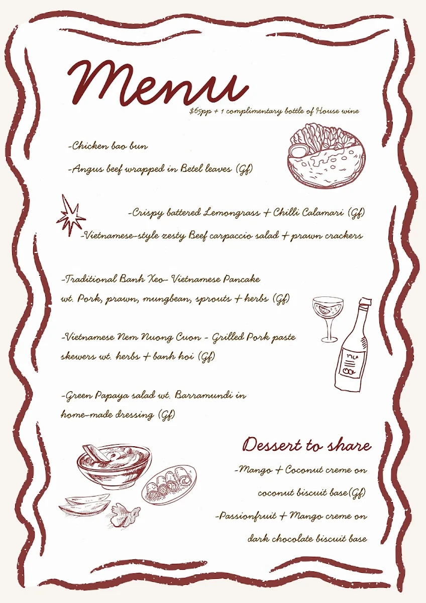 Menu, Khôi’s Surry Hills