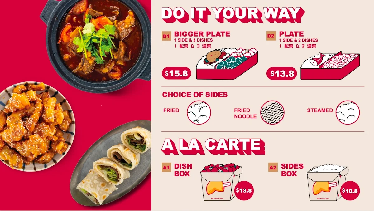 Menu, Fortune Alley Westfield Sydney | 小巷