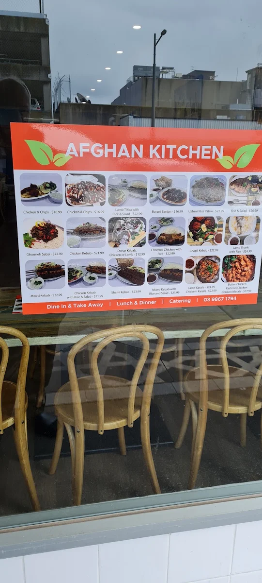 Menu, Afghan Kitchen