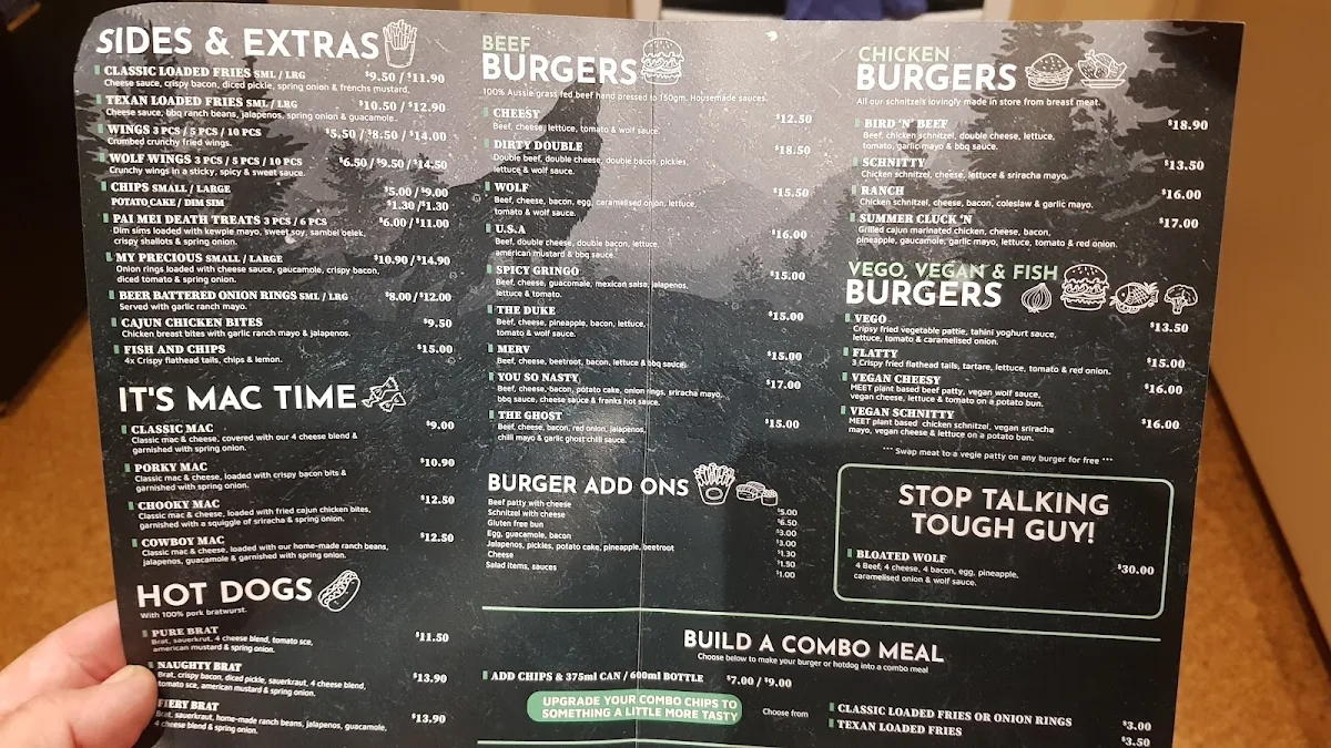 Menu, The Famished Wolf Croydon