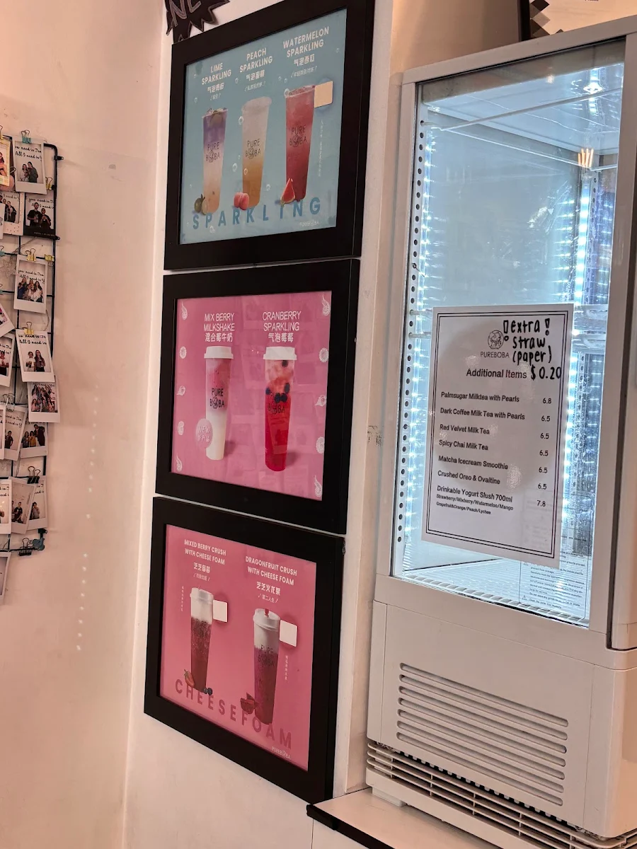 Menu, Pure Boba
