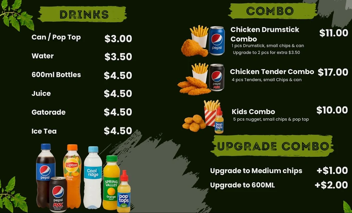 Menu, Dapto Chicken