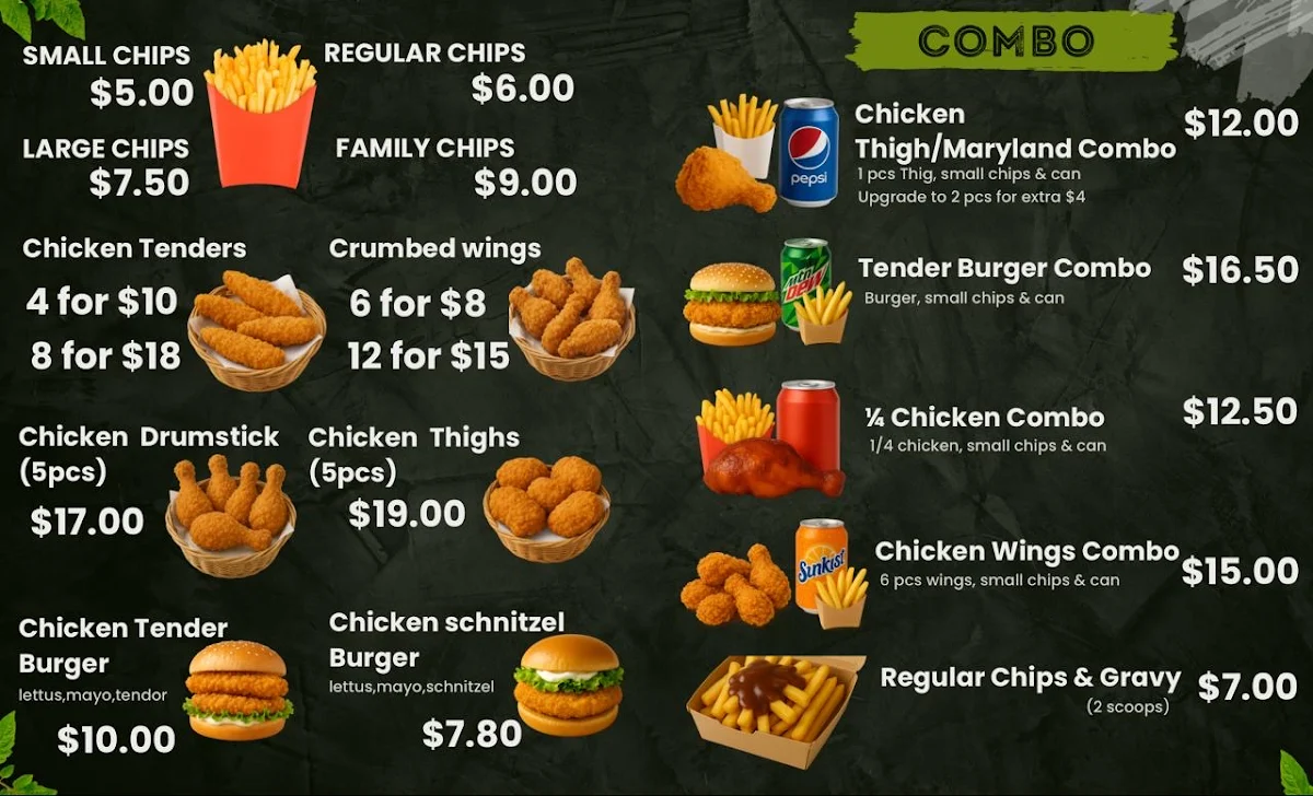 Menu, Dapto Chicken