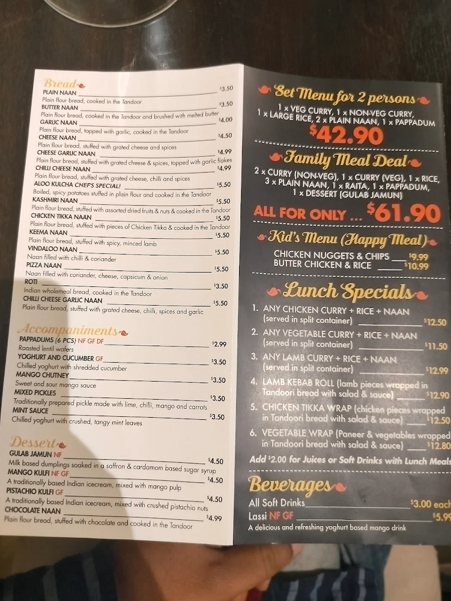 Menu, Magik Masala Indian Restaurant