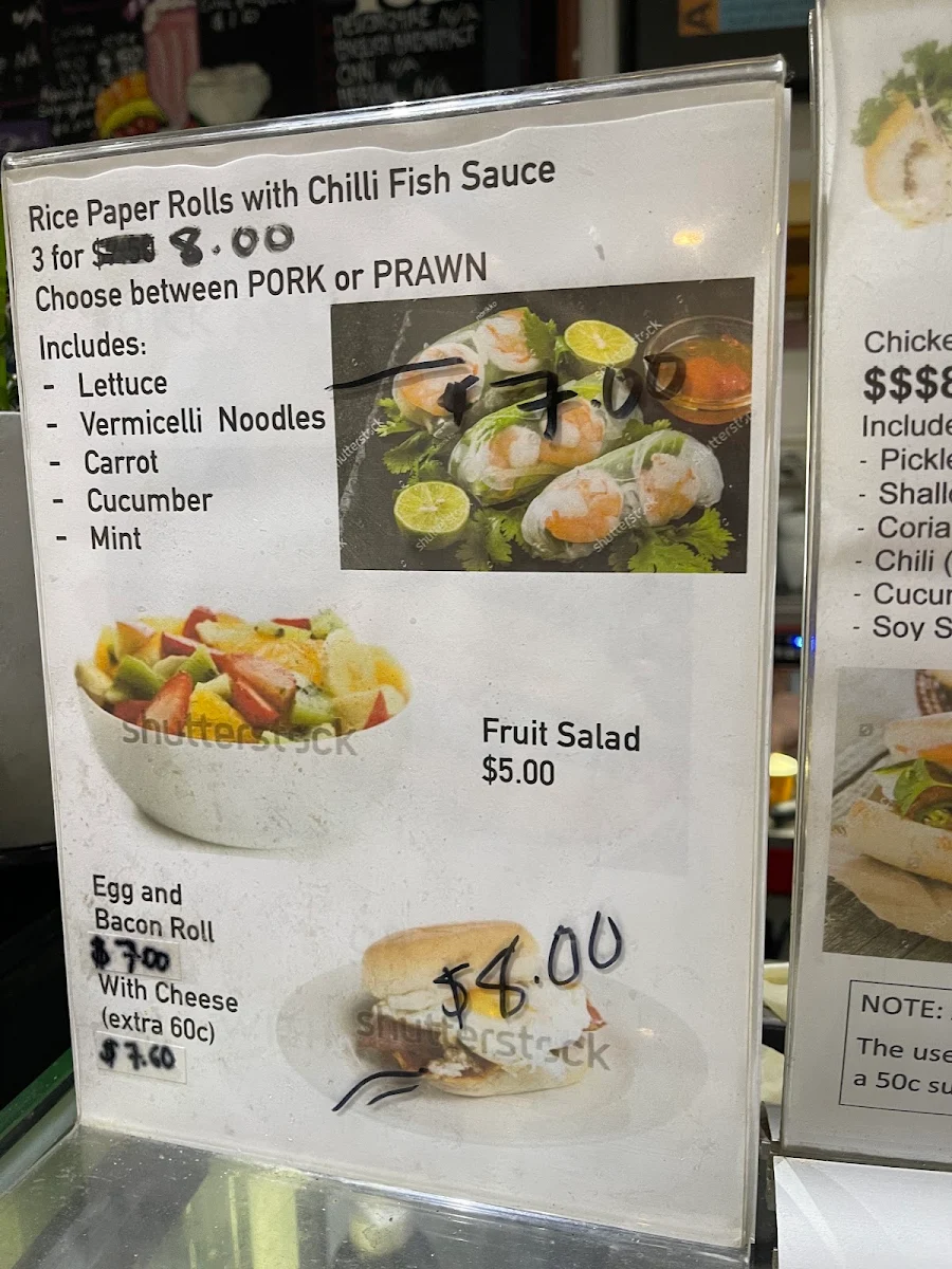 Menu, Vili's Cafe & Bakery